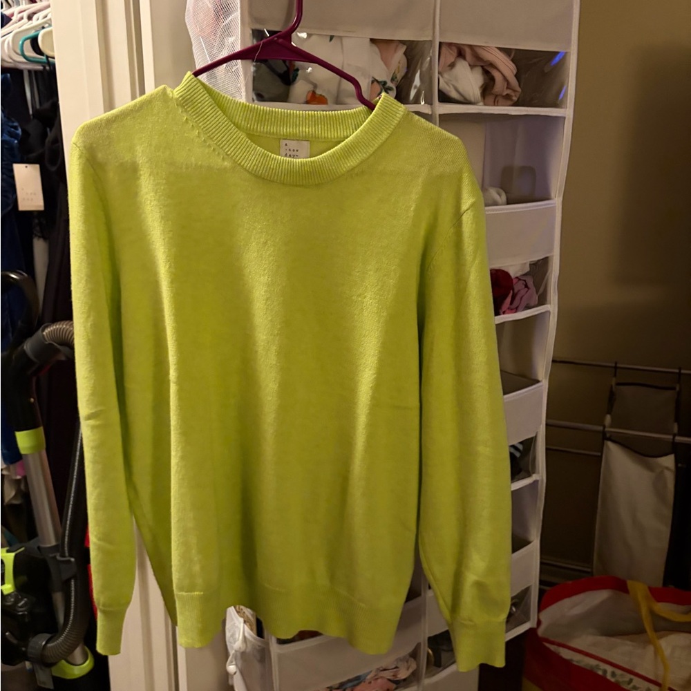 A New Day Lime Green Crew Neck Sweater
